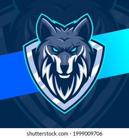 wolves mascot esport logo character design for wolf gaming and sport