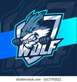 wolves mascot esport logo design