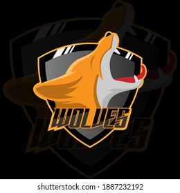 Wölfe-Logo-Design für Maskottesportfolien