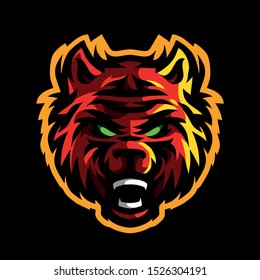 Wolves mascot gaming logo template