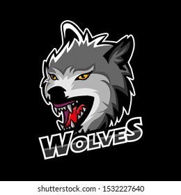 Wolves mascot logo design vector with modern illustration concept. Wolves illustration for esport team