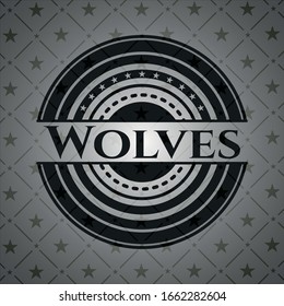 Wolves realistic black emblem. Vector Illustration. Detailed.
