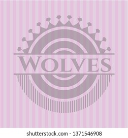 Wolves retro style pink emblem