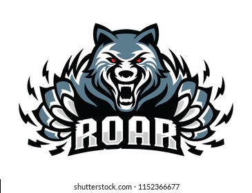 wolves roar logo illustration