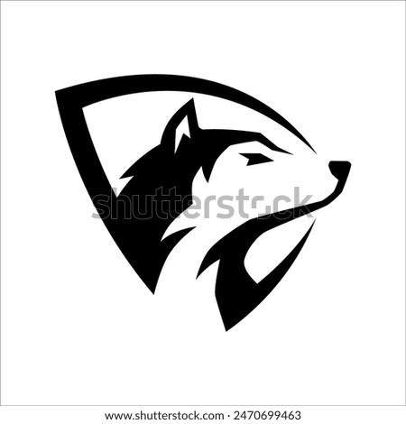 Wolves shield minimalist logo design
