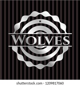 Wolves silvery badge or emblem