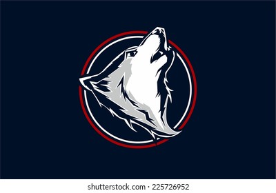  Wolves sports mascot. Howling wolf. Vector illustration.