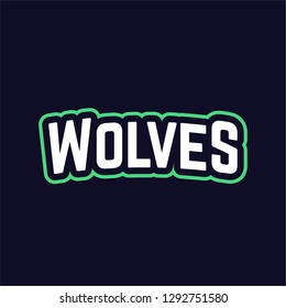 Wolves text for  mascot logo gaming vector template