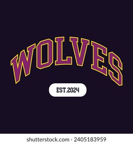 Wolves text for mascot logo gaming vector template