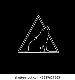 The wolves and triangle, vector illustration silhouette style