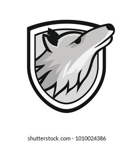 Wolves wolf mascot head logotype vector design illustration emblem isolated animals sport