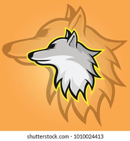 Wolves wolf mascot head logotype vector design illustration emblem isolated animals sport