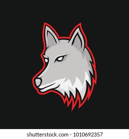 Wolves wolf mascot head logotype vector design illustration emblem isolated animals sport
