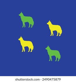 wolves in yellow and green