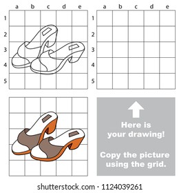 Womal Summer Shoe, the educational game with simple game level. Copy the picture.