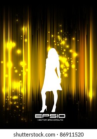 Woman with abstract background