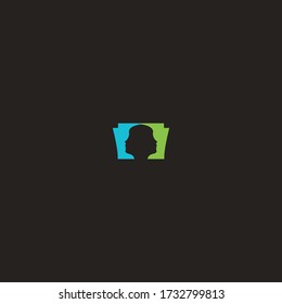 Woman Abstract logo icon template design in Vector illustration