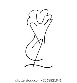 Woman Abstract Silhouette Creative Line Art Drawing. Female Figure Contemporary Hand Drawn Linear Illustration. Female Body, Vector Minimalist Art for Fashion Design, Wall Art, Prints. Not AI