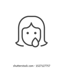 Woman abuse and discrimination line outline icon