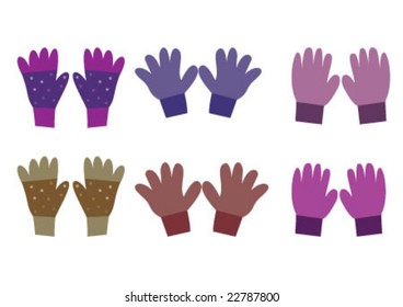 Woman accesories different color and shape gloves