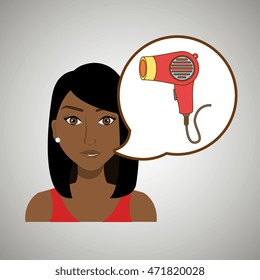 woman accessories hairdryer vector illustration eps 10