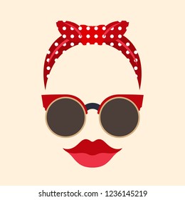 Woman accessories photo booth props vector