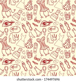Woman Accessories Seamless Pattern