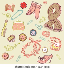 woman accessories seamless pattern