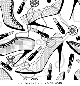 Woman accessories seamless pattern
