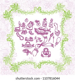 Woman accessories. Vector illustration