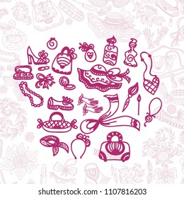 Woman accessories. Vector illustration