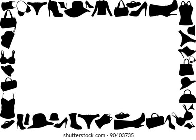 woman accessory frame vector illustration