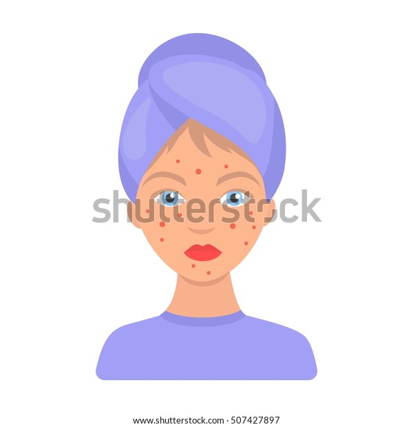 Woman Acne Icon Cartoon Style Isolated Stock Vector Royalty Free 507427897