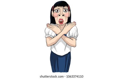woman act cartoon, vector