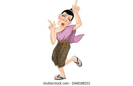 woman action cartoon, vector