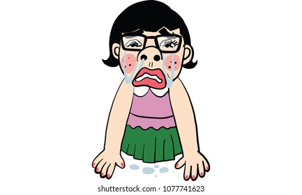 woman action cartoon, vector