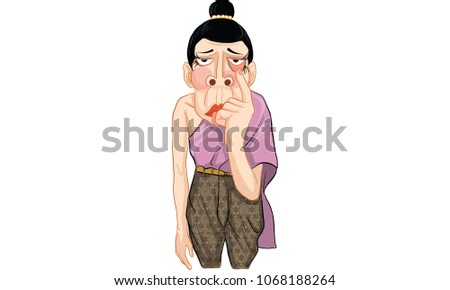 woman action cartoon, vector