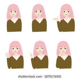 Woman action set concept. Creative idea design for template, brochure or presentation.