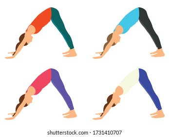 Woman activities. Set of women doing sports, yoga, dancing, Pilates, jumping, fitness. Sport women vector modern flat illustration isolated on white background