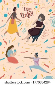 woman activity. Suitable for greetings card, merchandise, tote bag design, etc.
