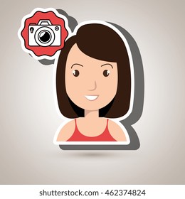 woman adul camera vector illustration esp 10