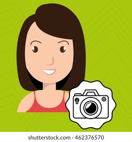 woman adul camera vector illustration esp 10