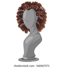 Woman african hair style on the fashion mannequin. Vector cartoon set isolated on a white background.