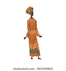 Woman in African National lothing, Female Representative of Country in Traditional Outfit of Nation Cartoon Style Vector Illustration