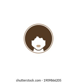 Woman Afro Logo Template Flat Style Design Vector Illustration	