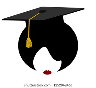 woman with afro wearing graduation cap