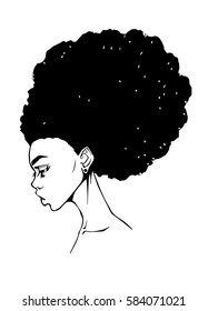 Woman with afro-hair vector illustration