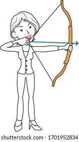 mujer apunta usando flecha de arco