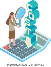 Una mujer que analiza los problemas para reducir costos