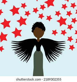 Woman angel. Vector illustation . logo.